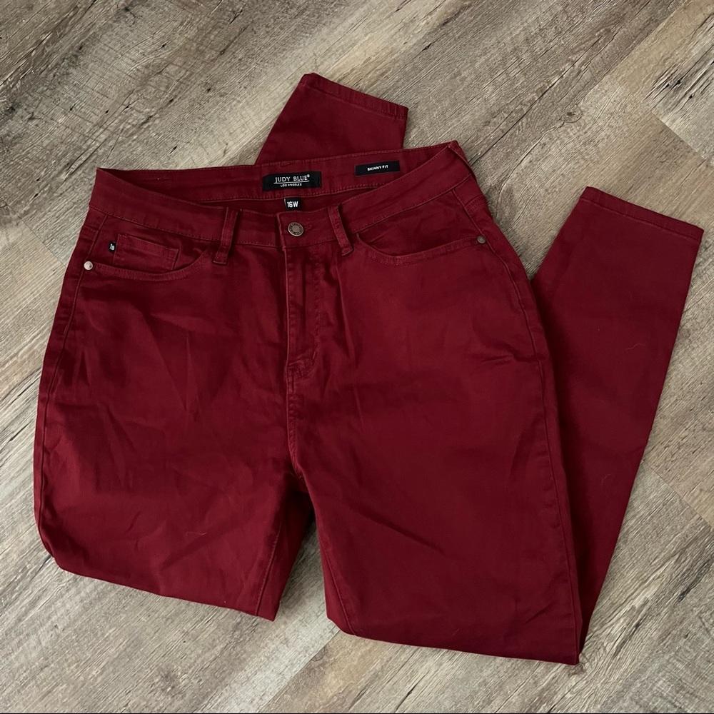 Judy Blue Red Stretch Skinny Jeans 16W